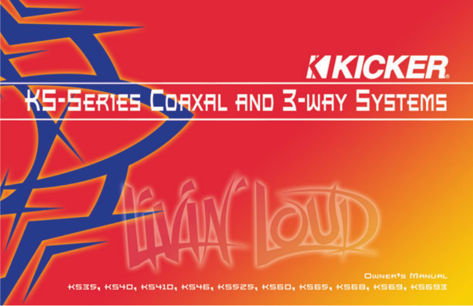 Kicker KS68 User Manual | 12 pages