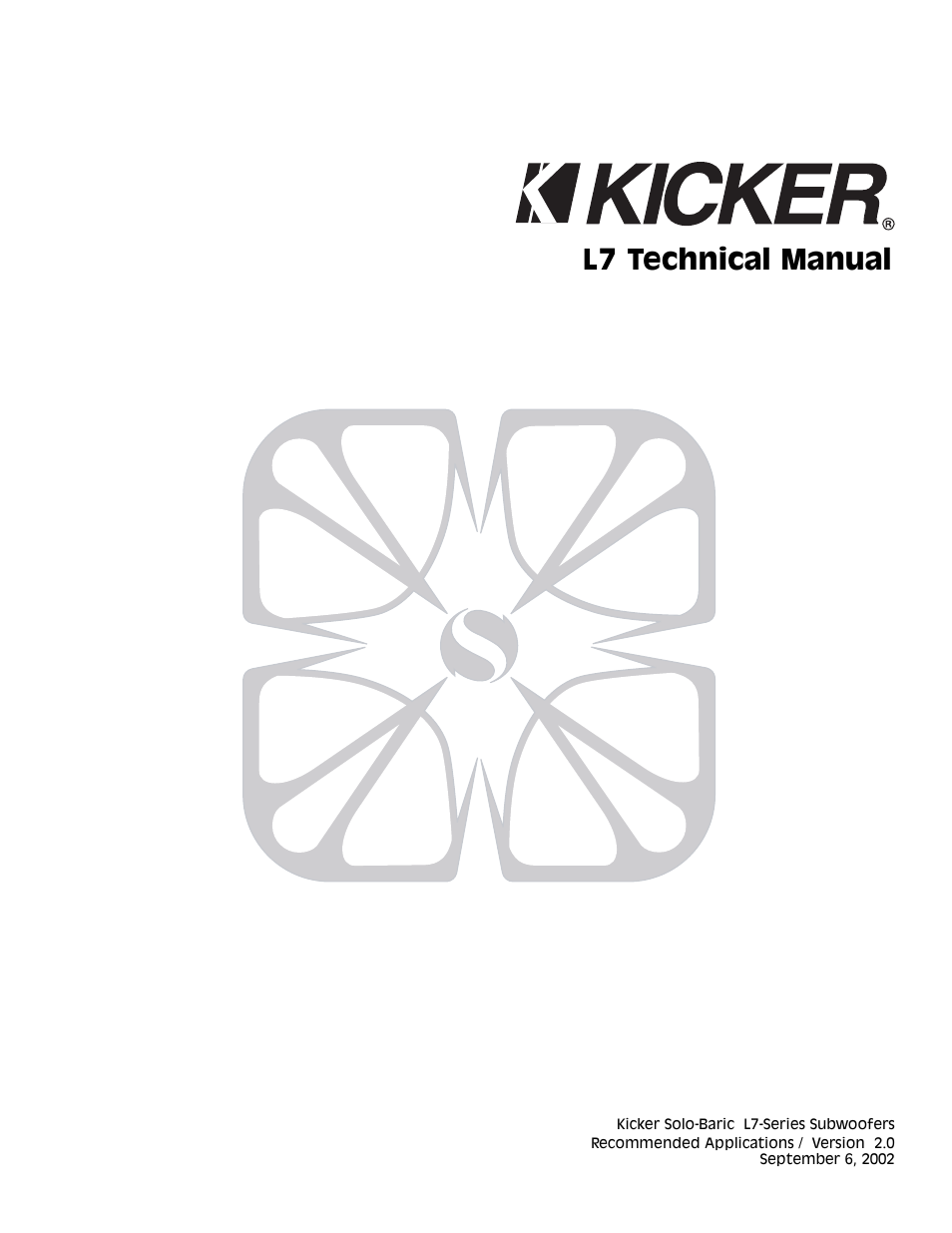 Kicker L7 User Manual | 36 pages