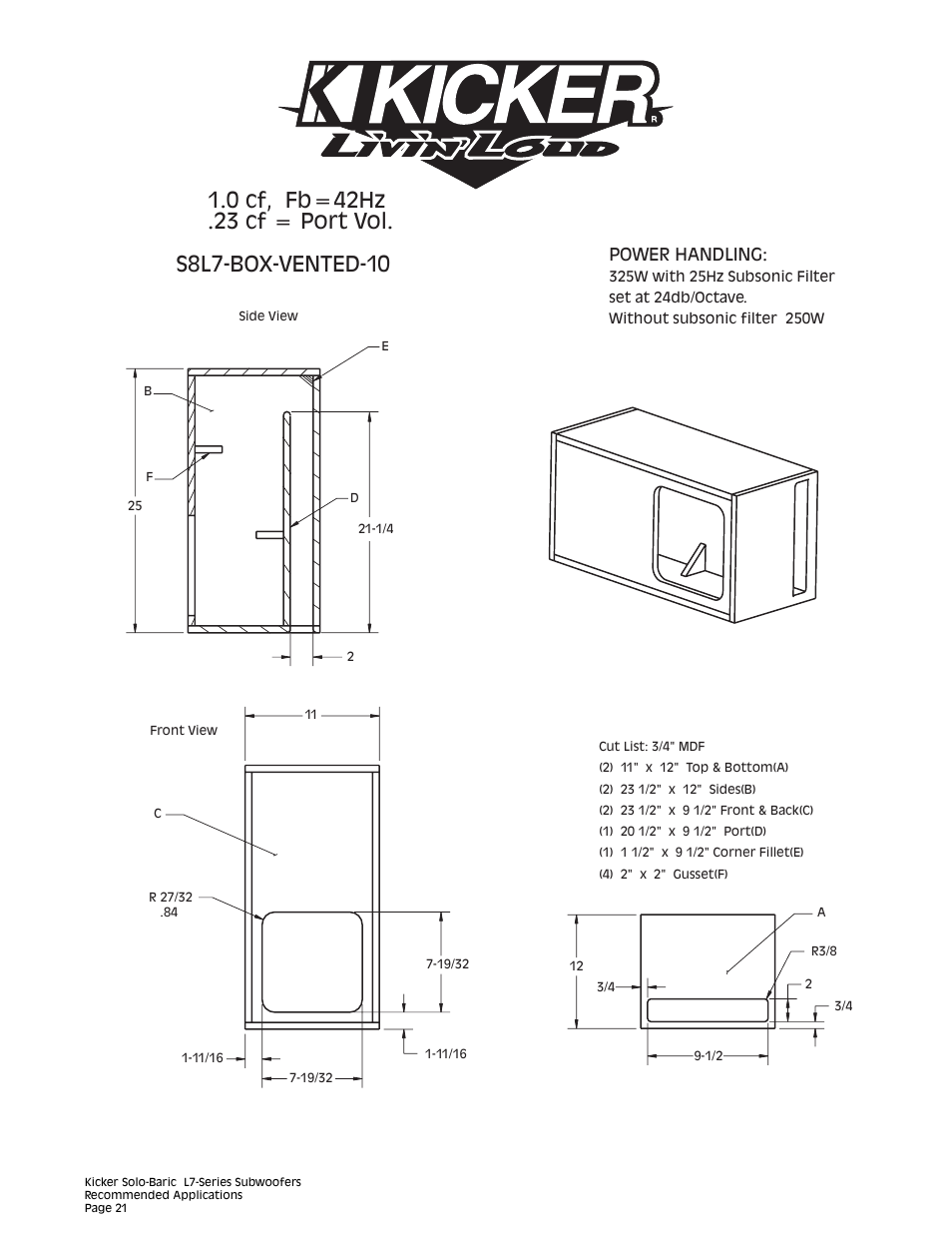 Power handling | Kicker L7 User Manual | Page 21 / 36