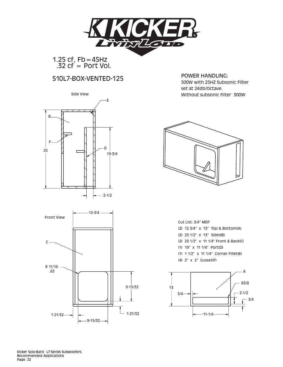 Power handling | Kicker L7 User Manual | Page 22 / 36