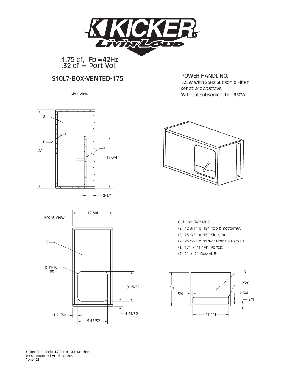 Power handling | Kicker L7 User Manual | Page 23 / 36