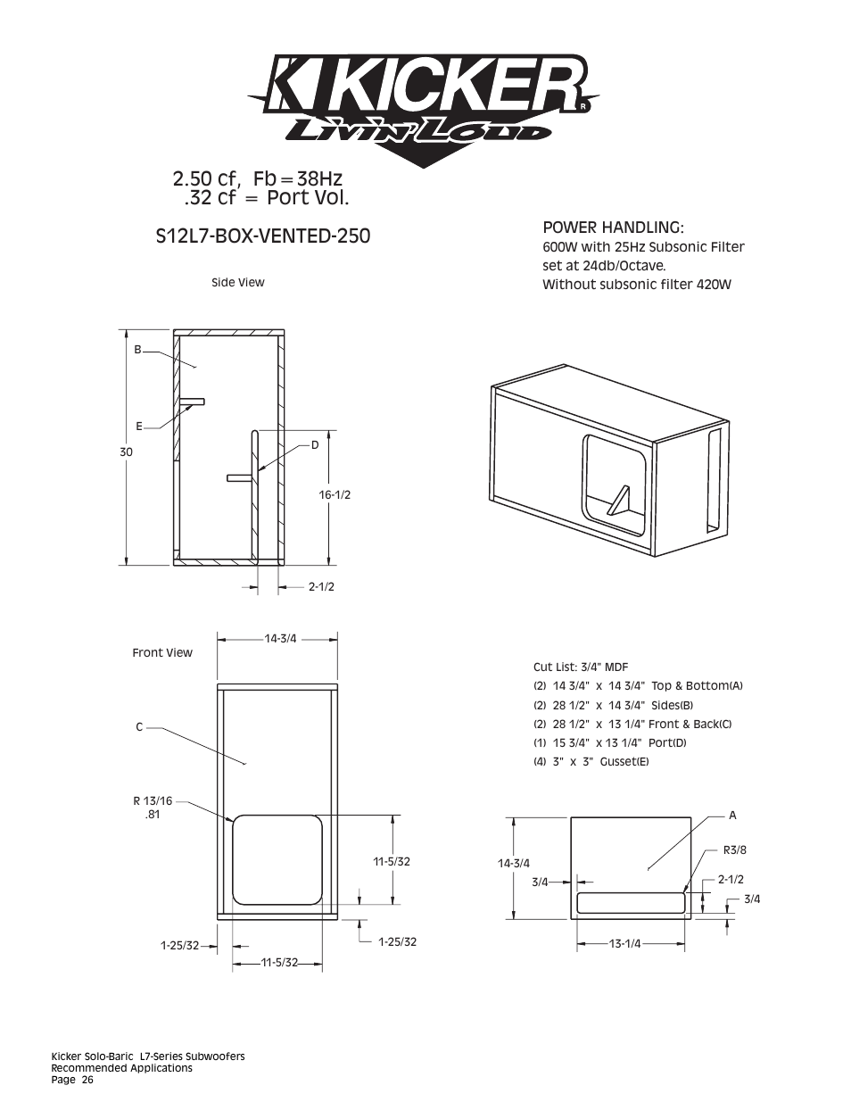 Power handling | Kicker L7 User Manual | Page 26 / 36