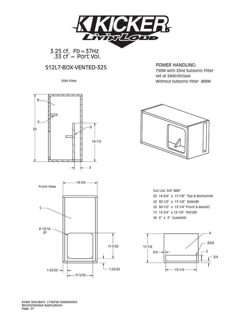 Power handling | Kicker L7 User Manual | Page 27 / 36