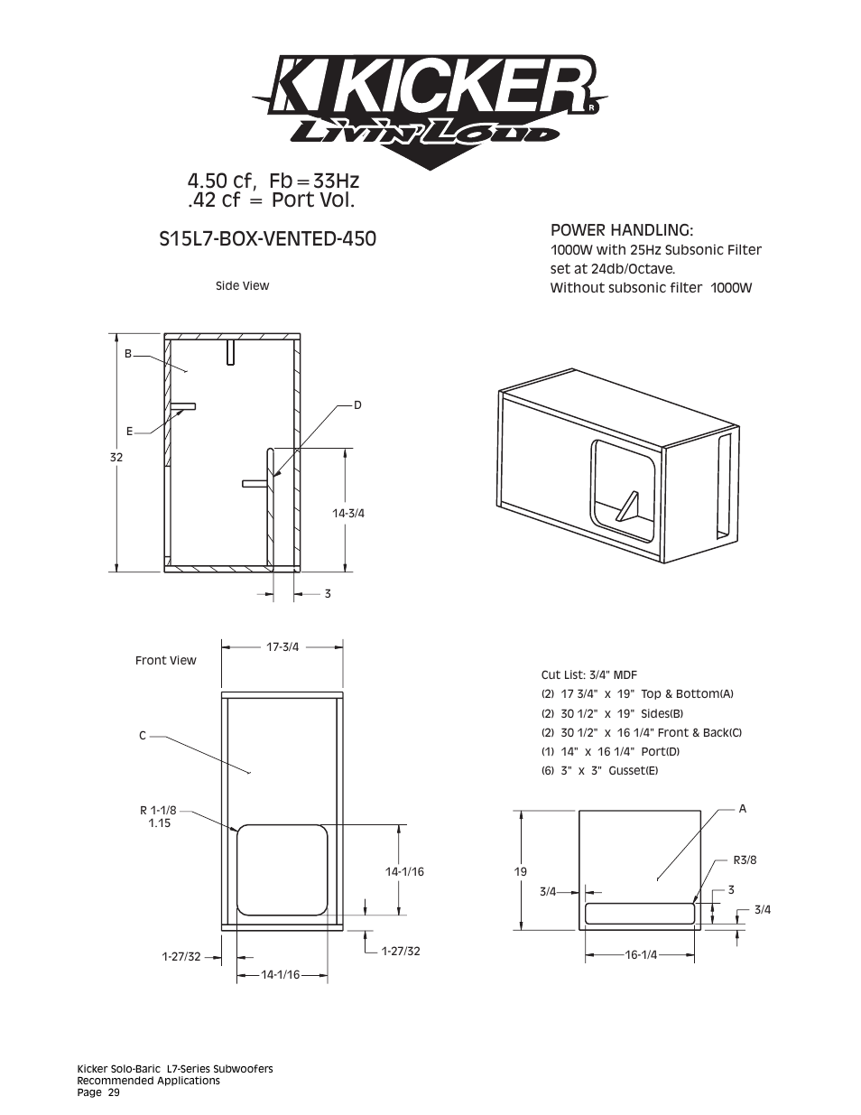 Power handling | Kicker L7 User Manual | Page 29 / 36