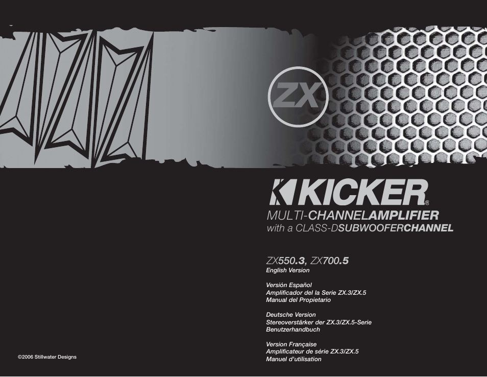 Kicker ZX700.5 User Manual | 10 pages