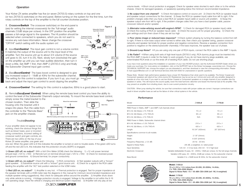 Zx .3/ zx .5amplifier 4 5 | Kicker ZX700.5 User Manual | Page 3 / 10
