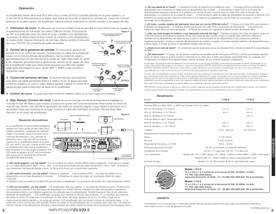 Amplificador zx.3/zx.5 | Kicker ZX700.5 User Manual | Page 5 / 10