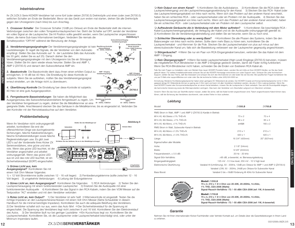 Zx.3/zx5 serieverstärker | Kicker ZX700.5 User Manual | Page 7 / 10