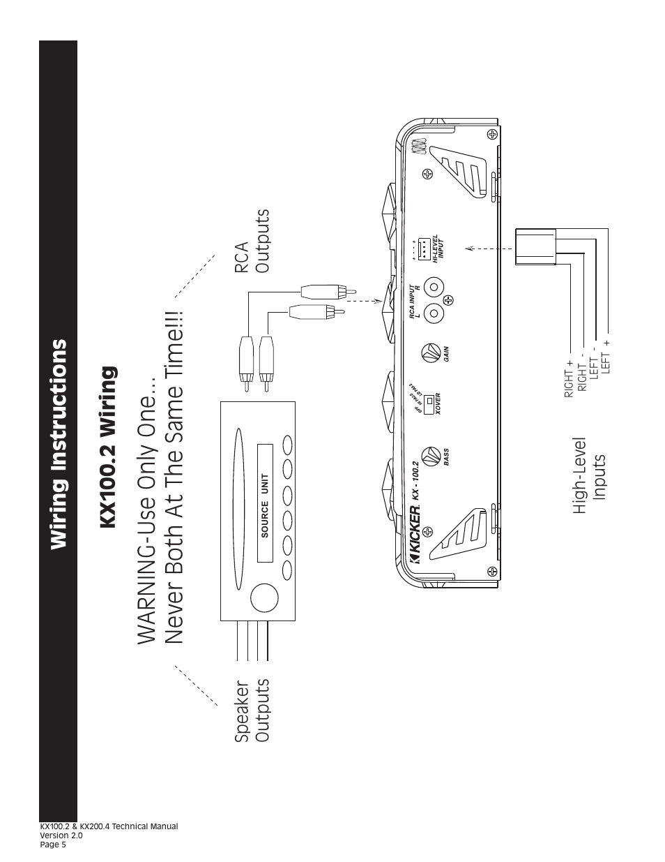Kx 100 .2 wiring wiring instructions | Kicker KX200.4 User Manual | Page 5 / 20