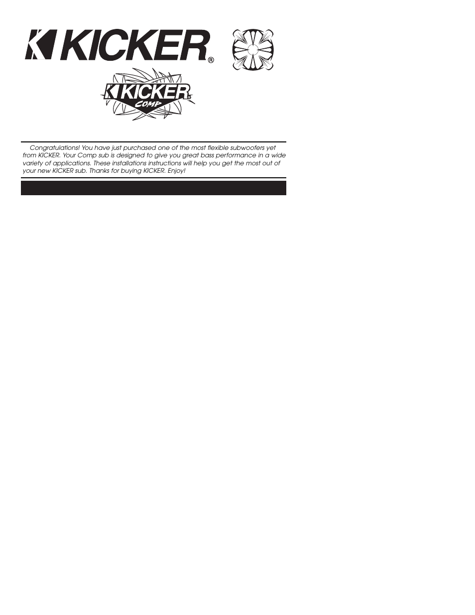 Kicker C15 User Manual | 8 pages