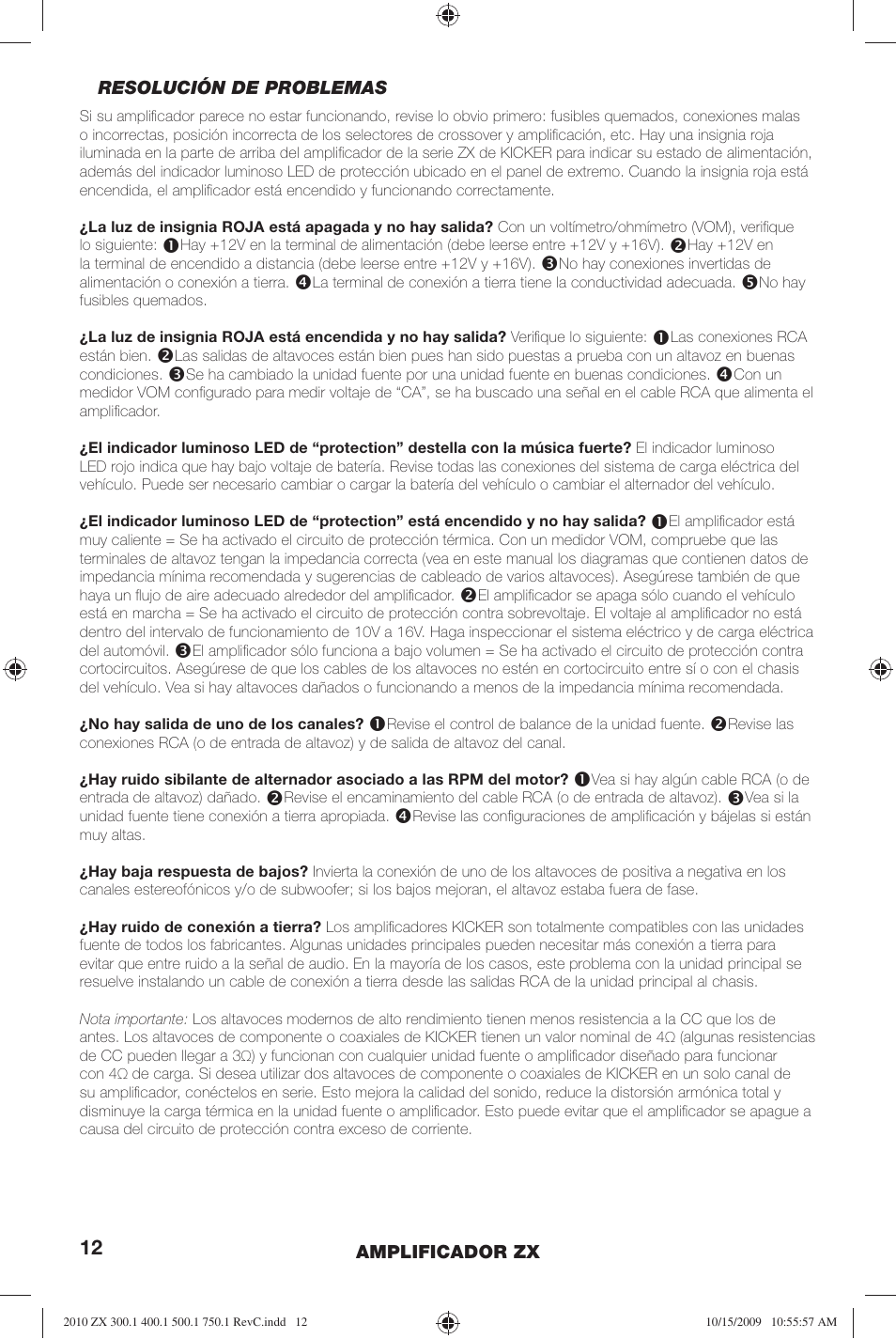 Kicker ZX300.4 User Manual | Page 12 / 28