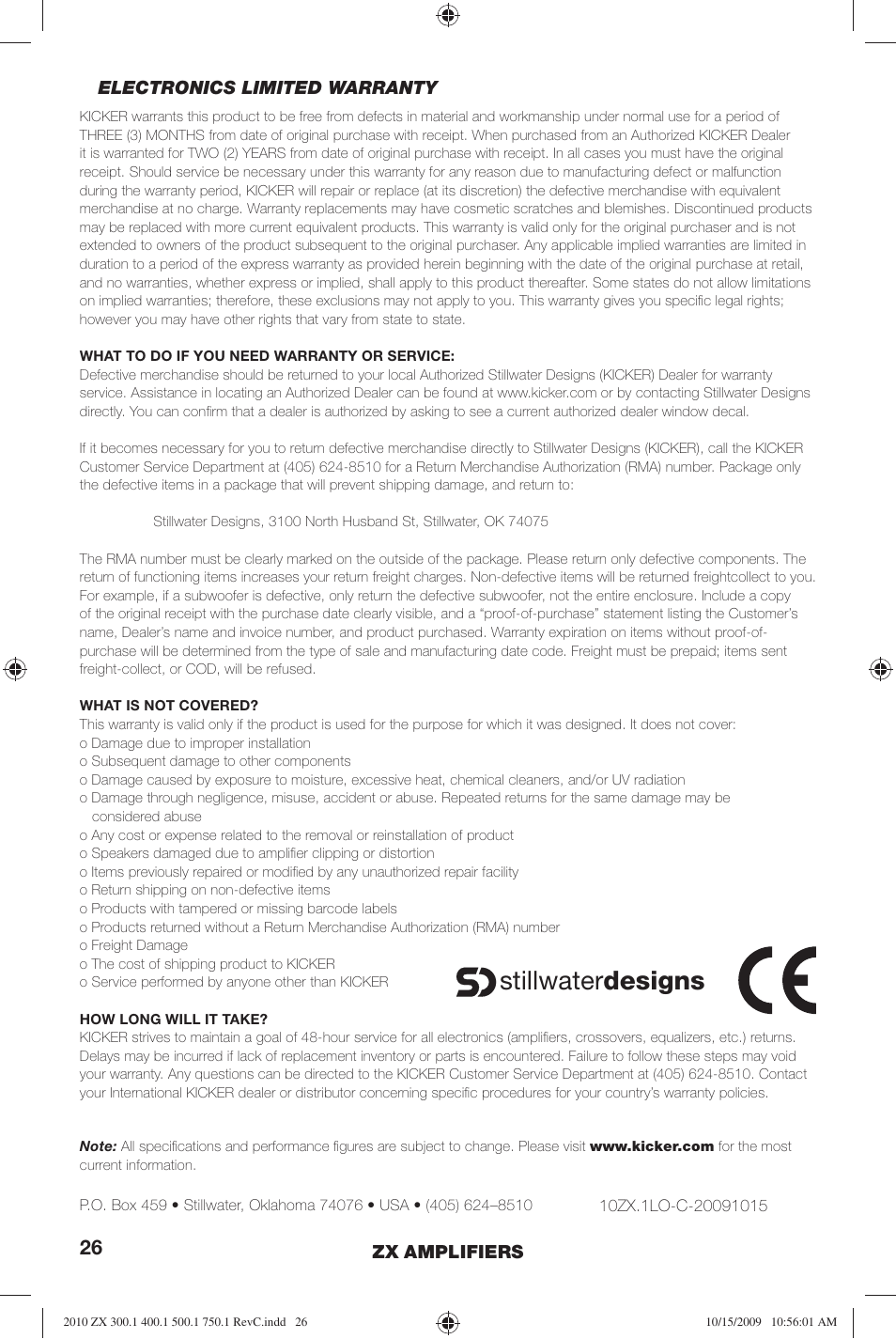 Stillwater designs | Kicker ZX300.4 User Manual | Page 26 / 28