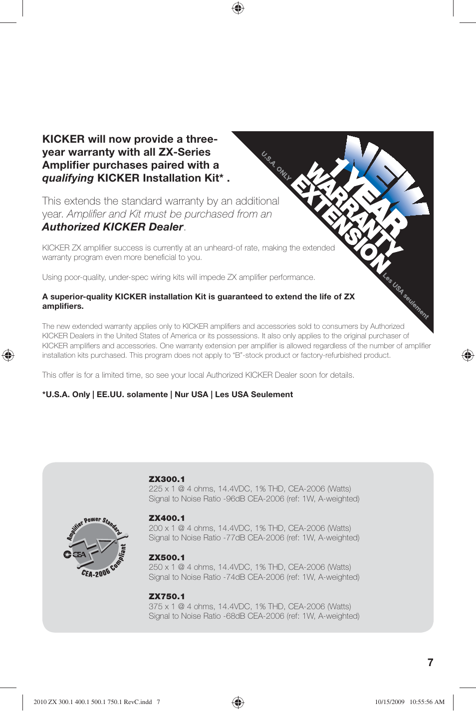Kicker ZX300.4 User Manual | Page 7 / 28