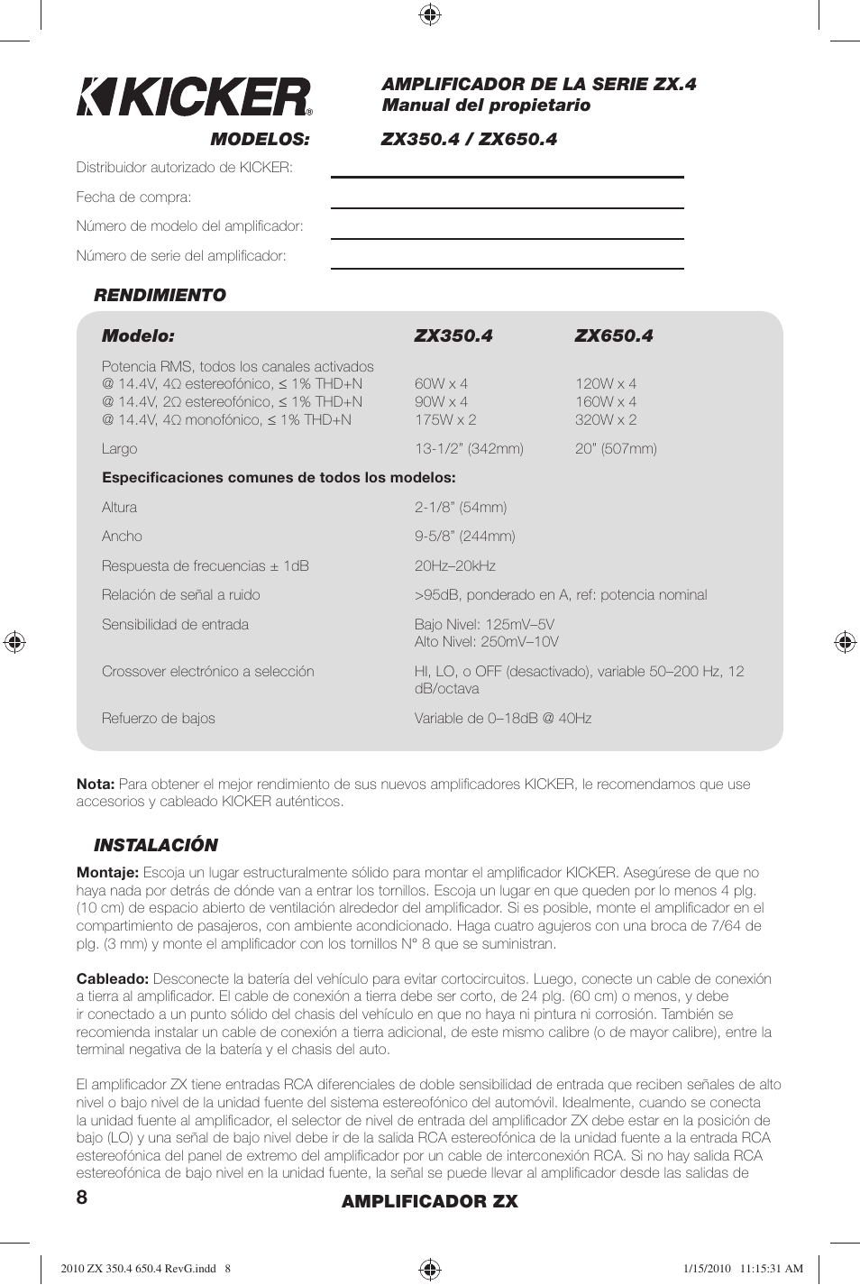 Kicker ZX-350.4  EU User Manual | Page 8 / 28