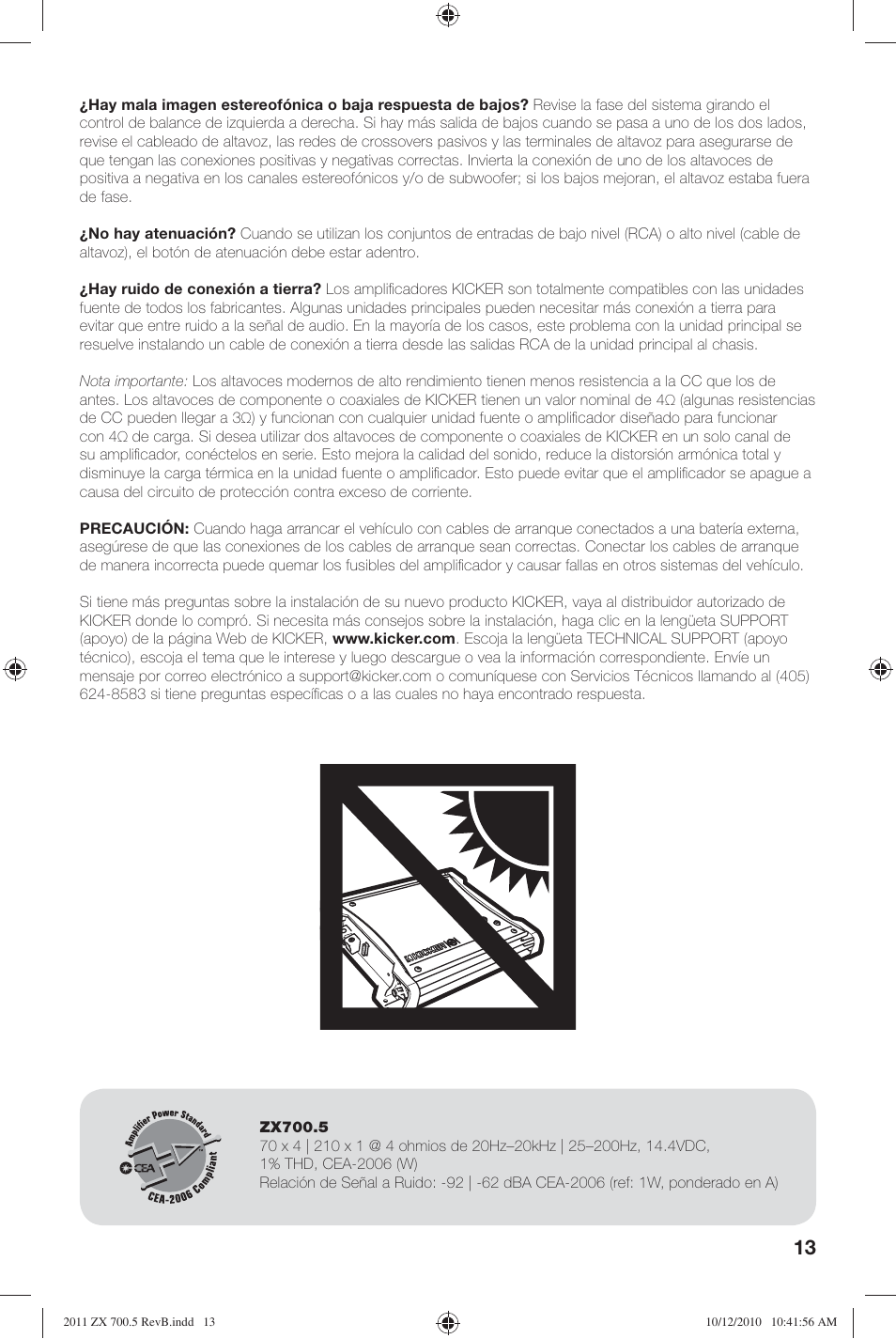 Kicker ZX700.5 User Manual | Page 13 / 28