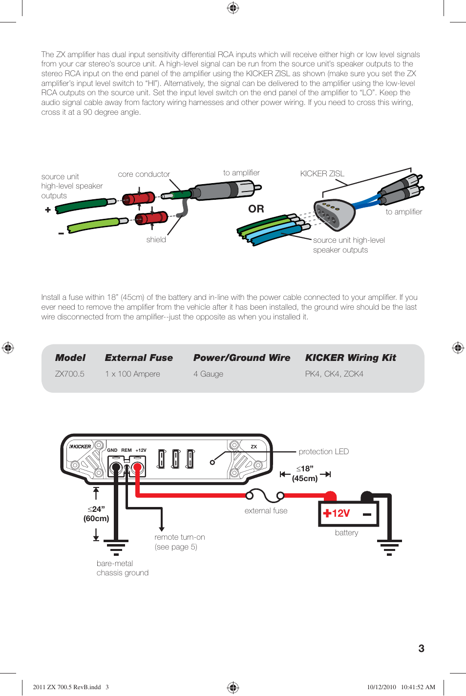 Kicker ZX700.5 User Manual | Page 3 / 28