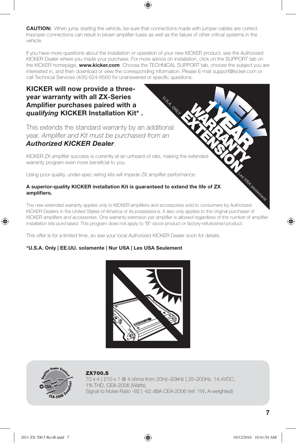 Kicker ZX700.5 User Manual | Page 7 / 28