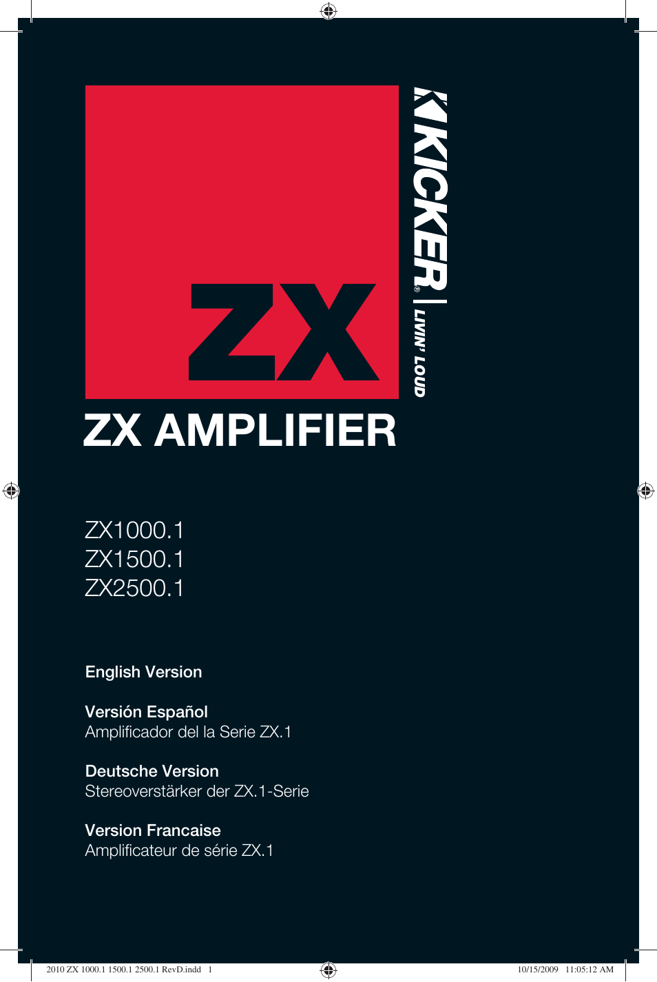 Kicker ZX2500.1  EU User Manual | 28 pages
