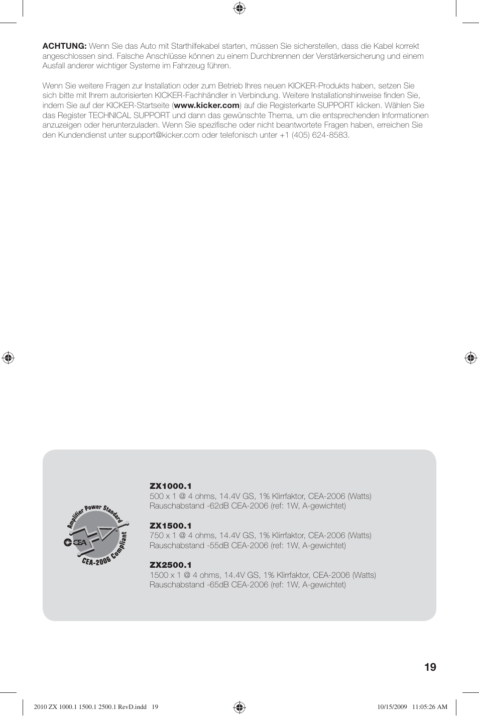 Kicker ZX2500.1  EU User Manual | Page 19 / 28