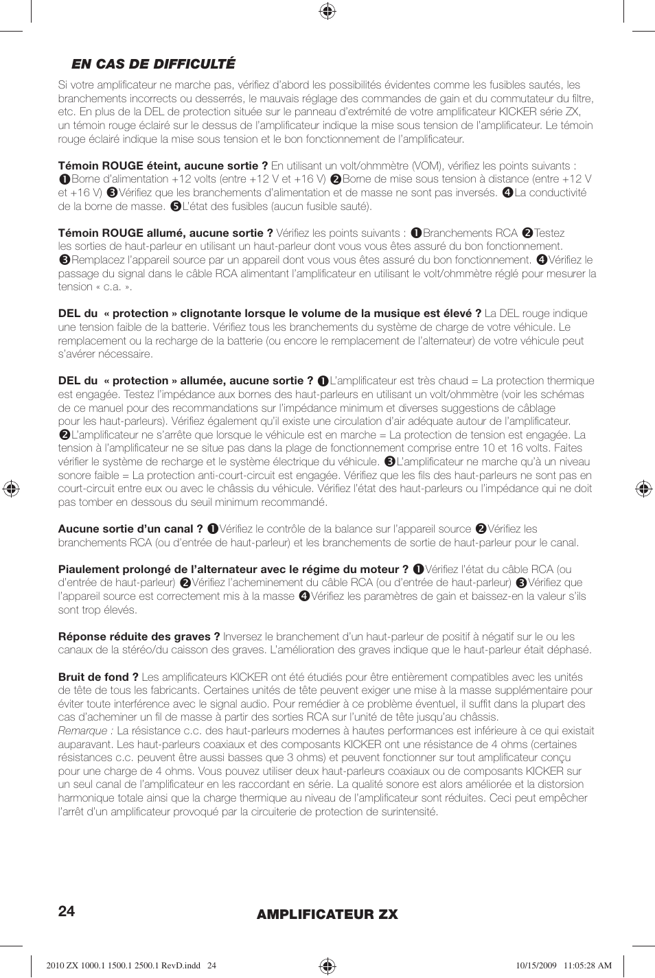 Kicker ZX2500.1  EU User Manual | Page 24 / 28