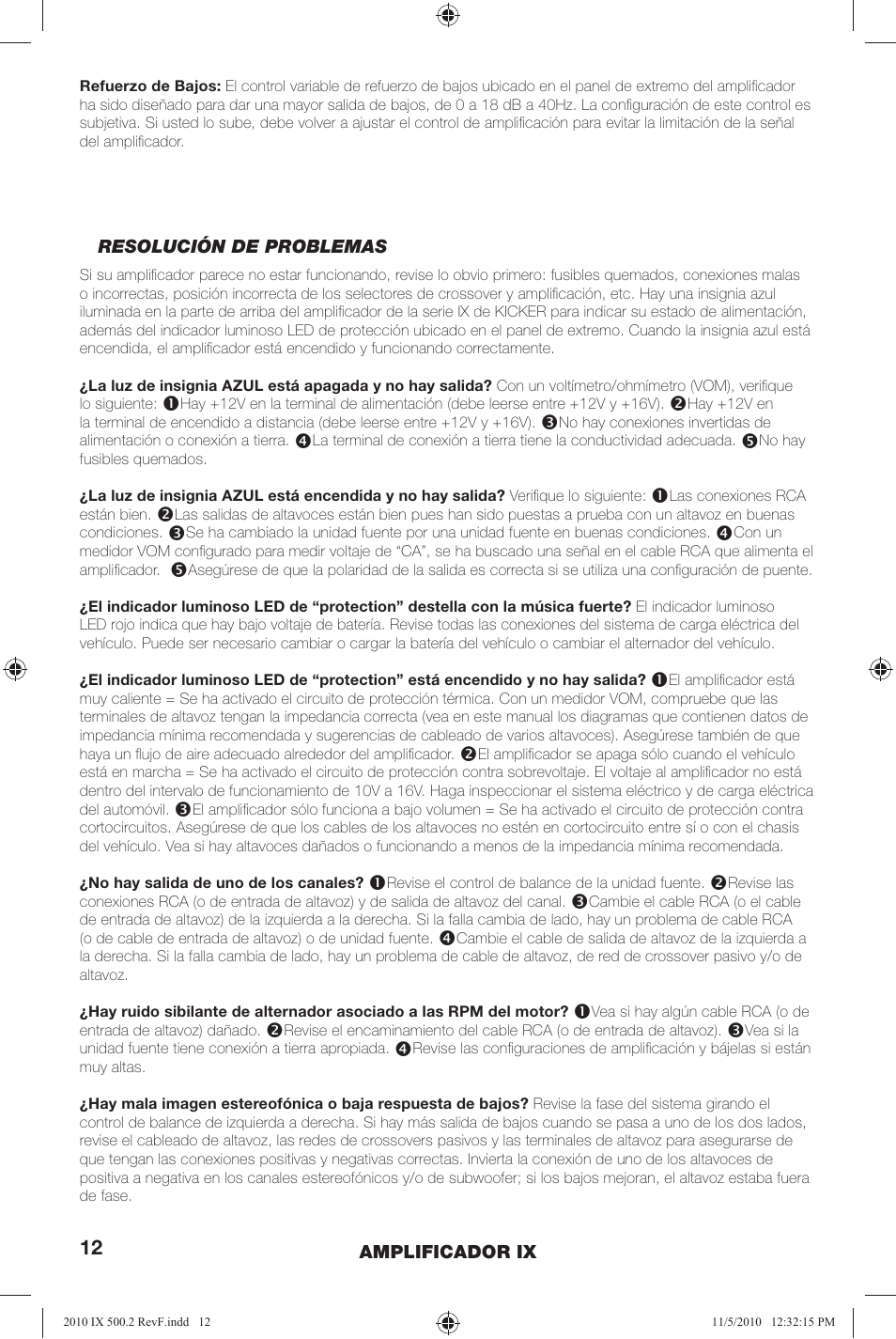 Kicker IX500.2 User Manual | Page 12 / 28