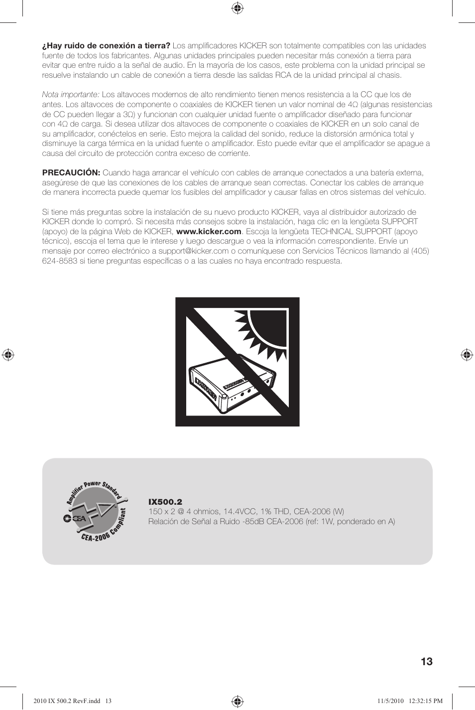 Kicker IX500.2 User Manual | Page 13 / 28