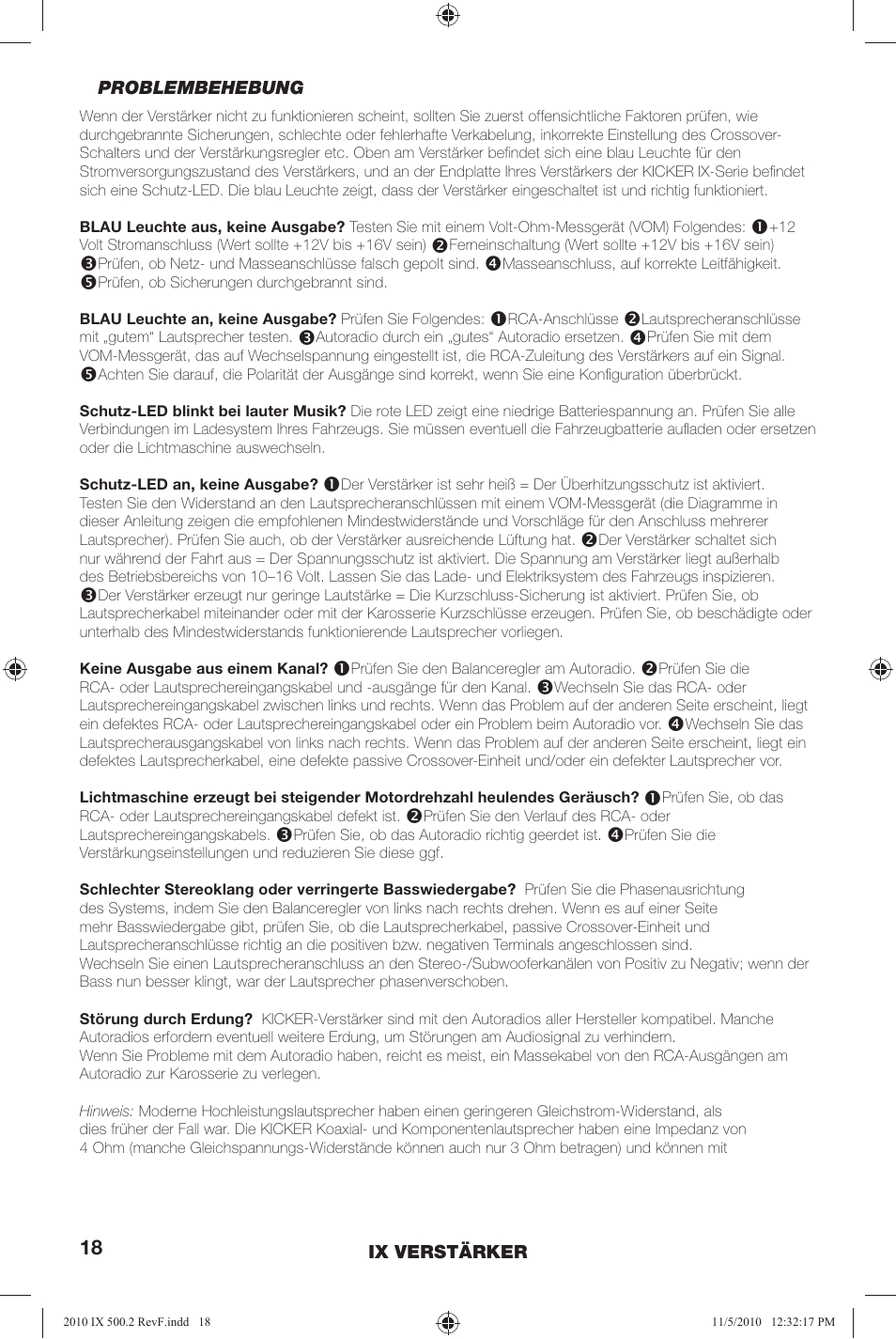 Kicker IX500.2 User Manual | Page 18 / 28