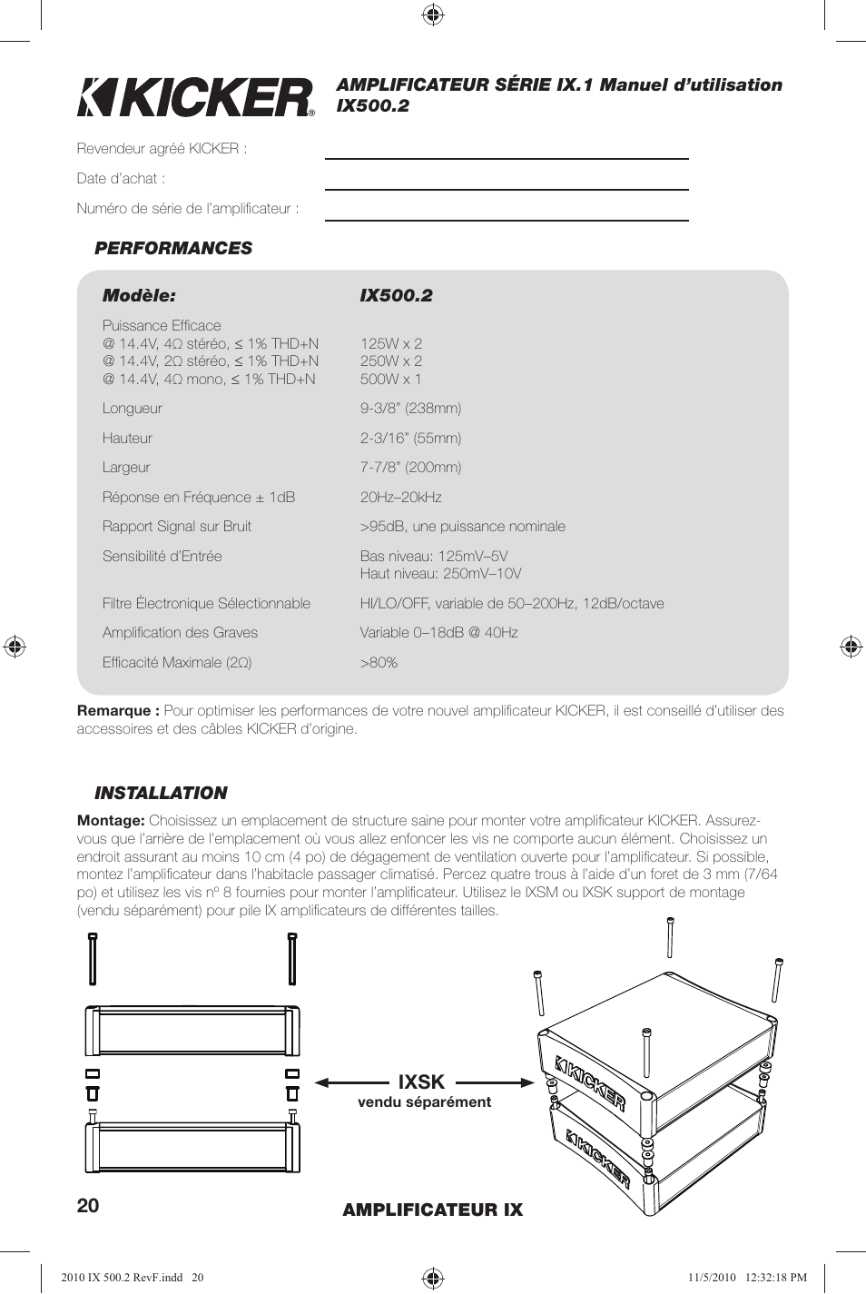 Ixsk | Kicker IX500.2 User Manual | Page 20 / 28