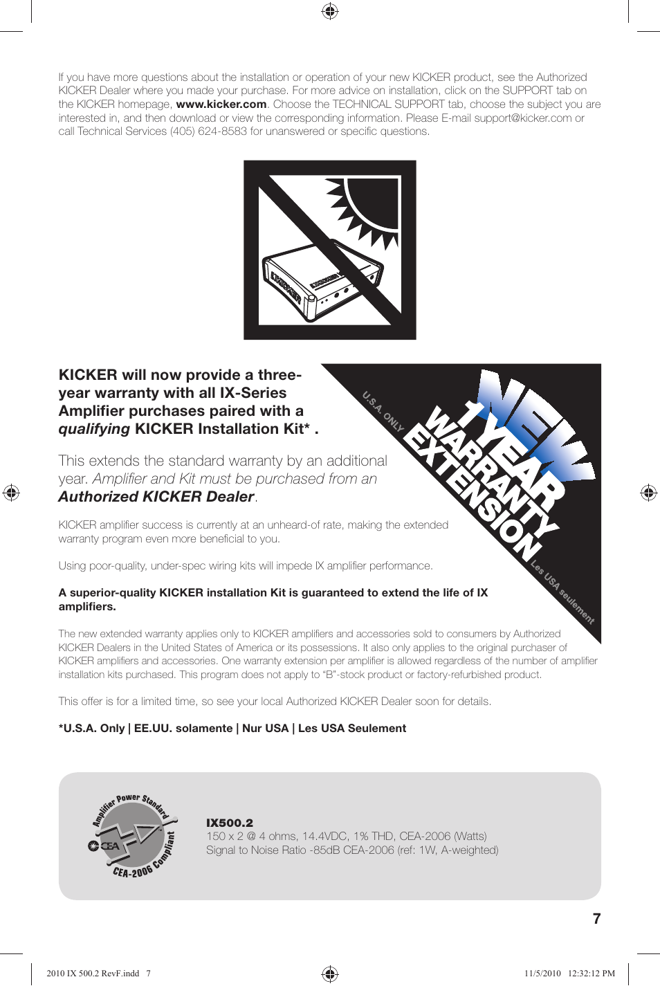 Kicker IX500.2 User Manual | Page 7 / 28