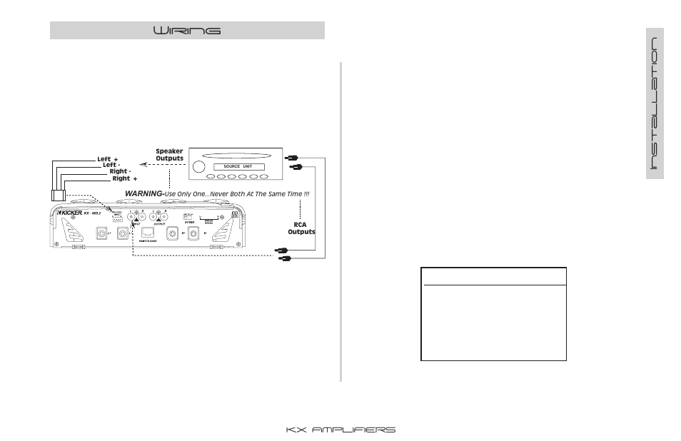 Wiring | Kicker KX350.2 User Manual | Page 5 / 16