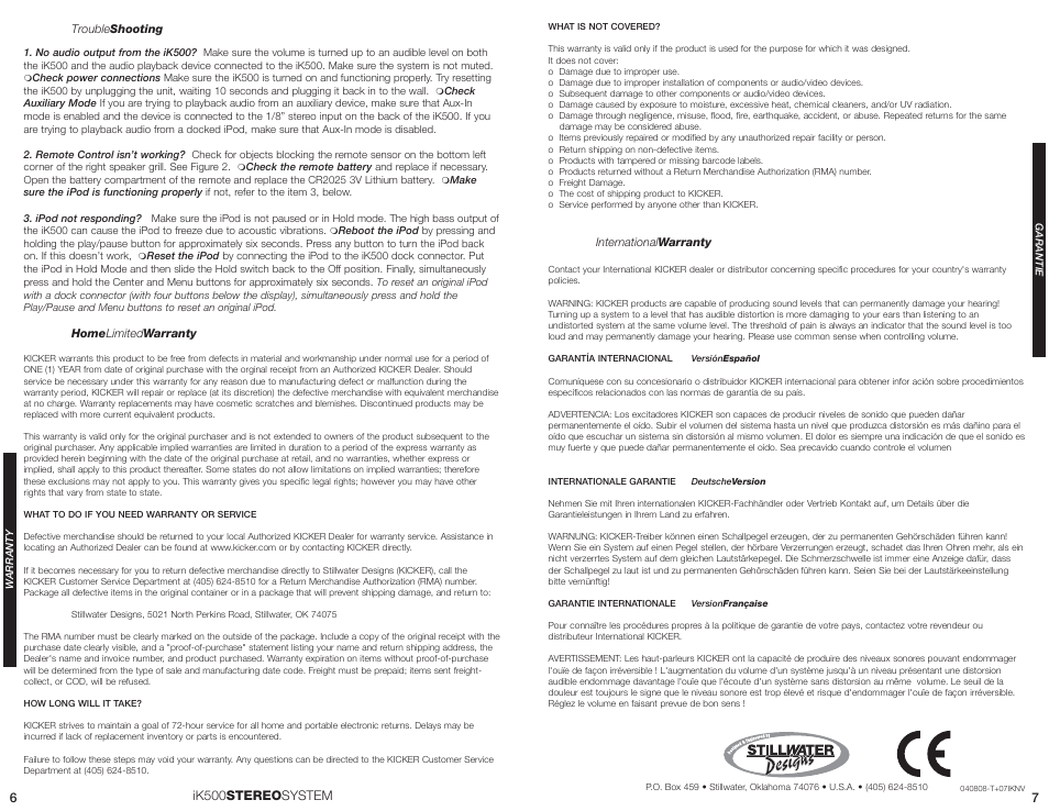 Kicker IK500 User Manual | Page 4 / 4