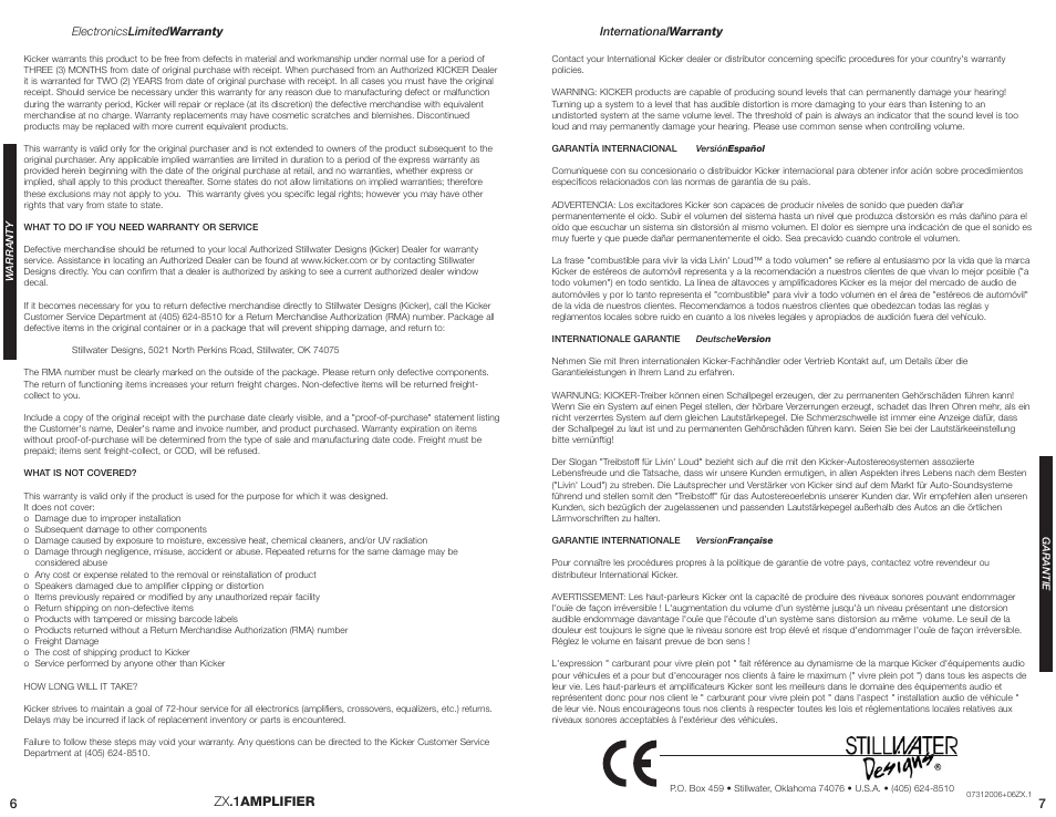 Zx .1amplifier | Kicker ZX300.1 User Manual | Page 3 / 3