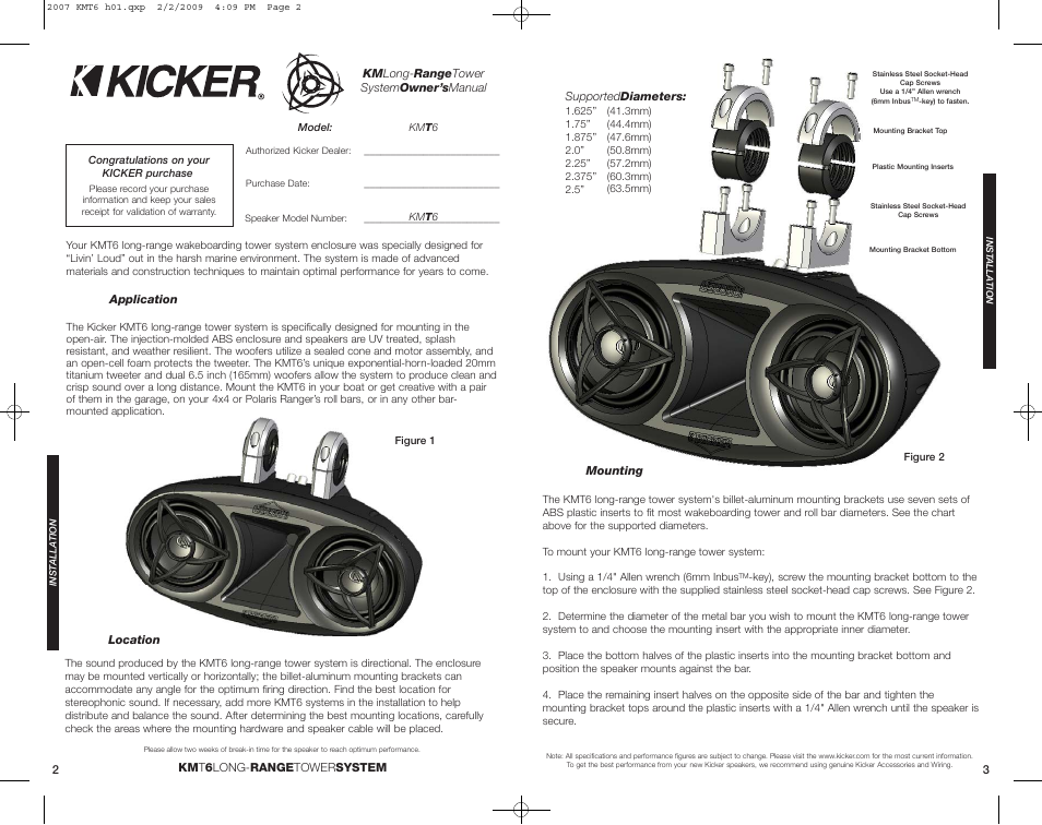 Kicker KMT6 User Manual | Page 2 / 4