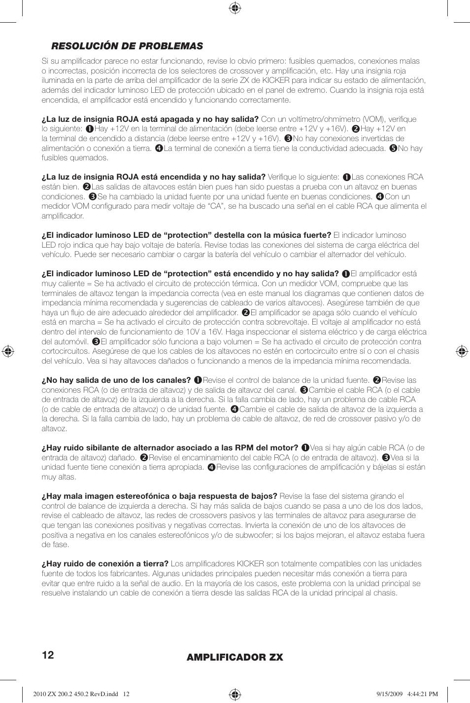 Kicker ZX200.2 User Manual | Page 12 / 28