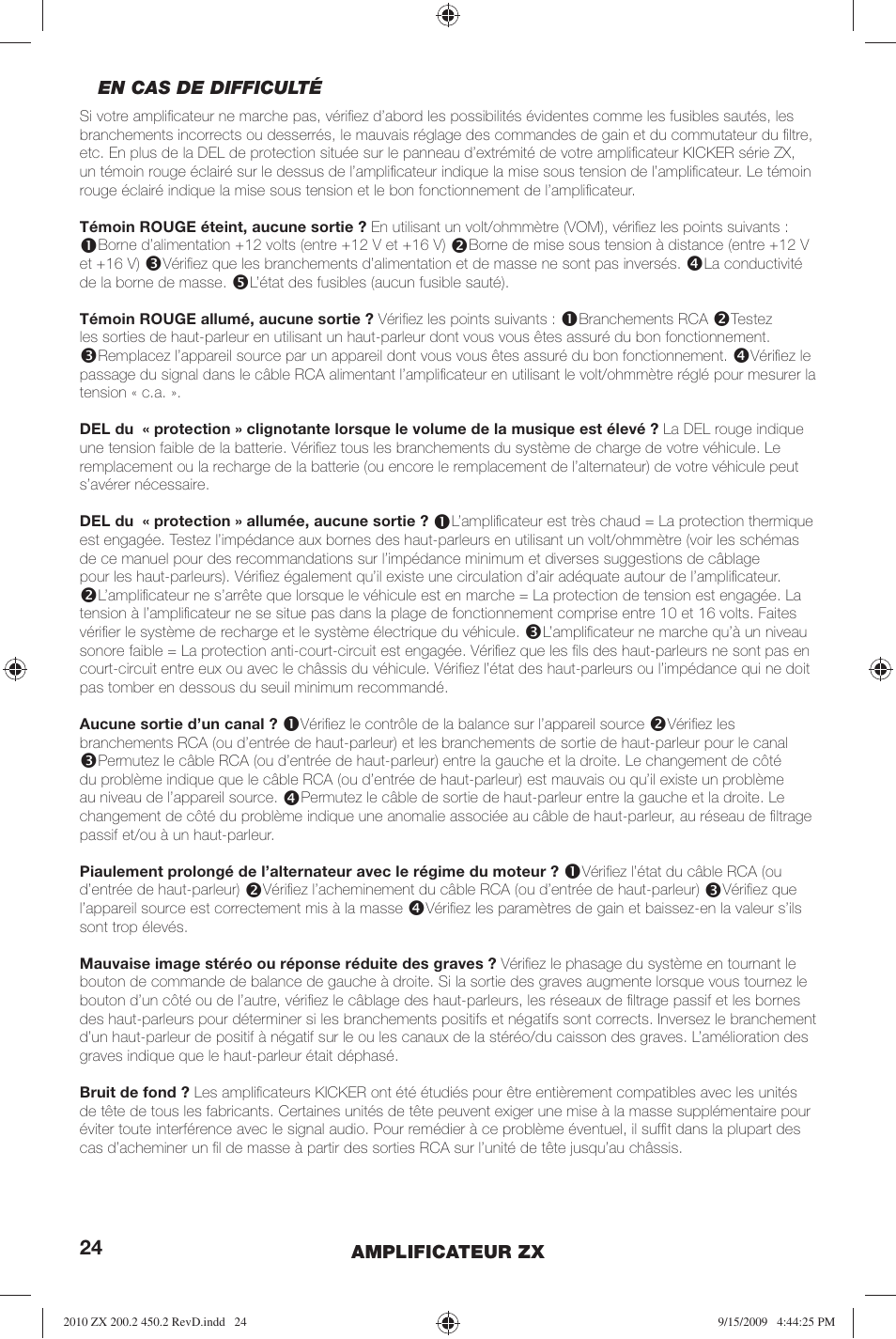 Kicker ZX200.2 User Manual | Page 24 / 28