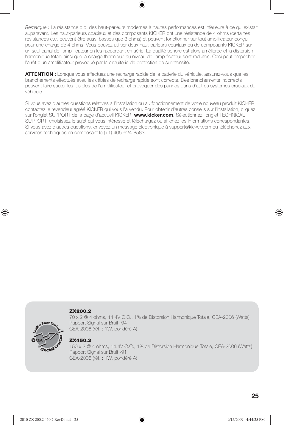 Kicker ZX200.2 User Manual | Page 25 / 28