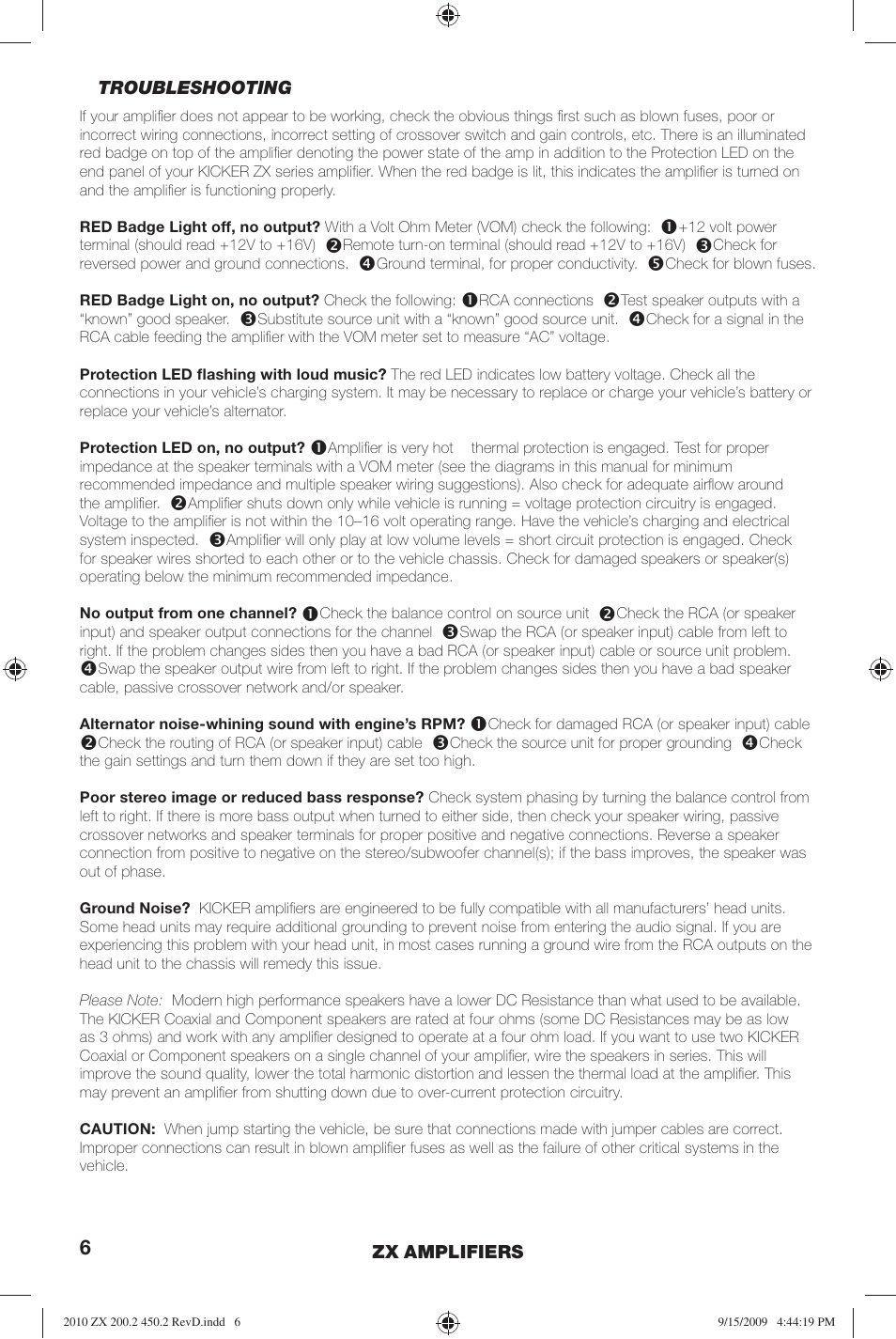 Kicker ZX200.2 User Manual | Page 6 / 28
