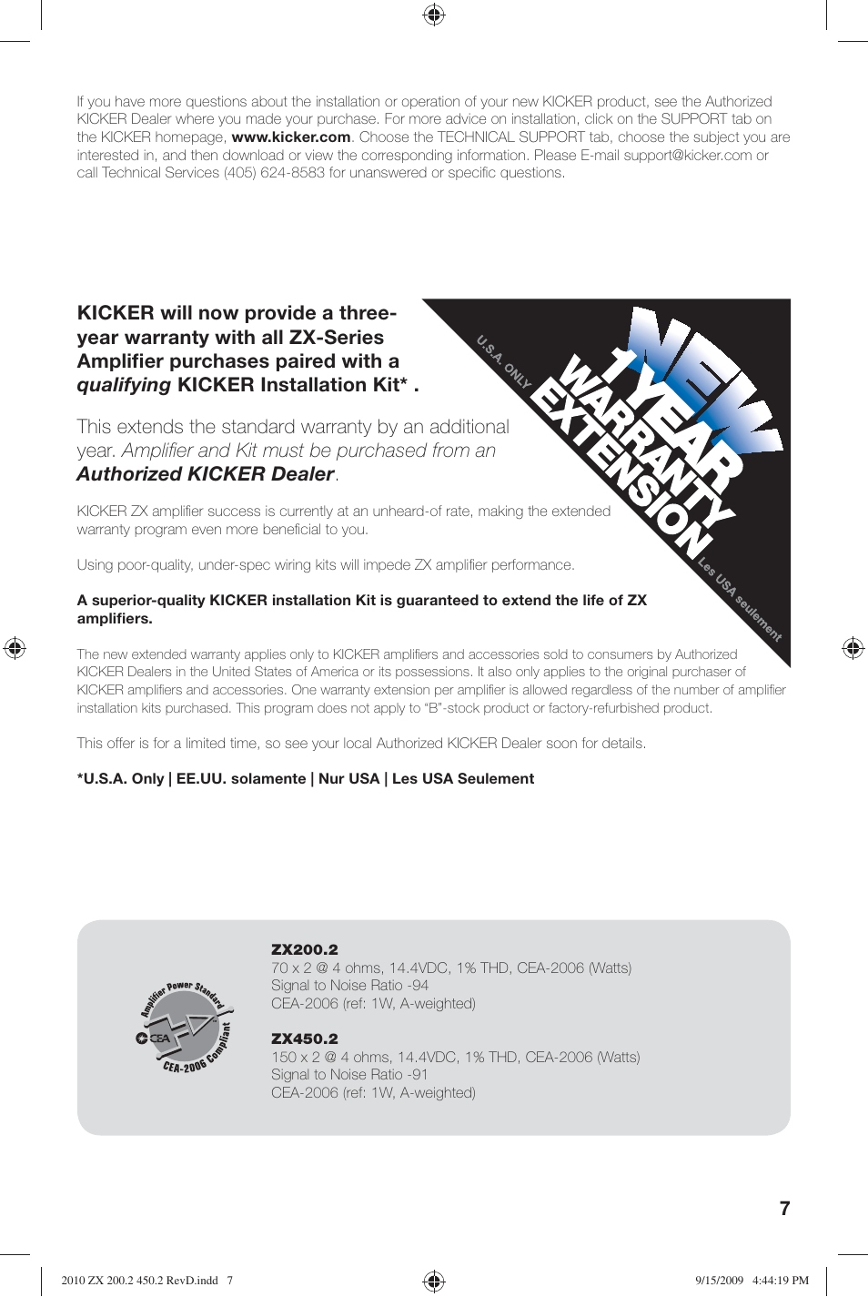 Kicker ZX200.2 User Manual | Page 7 / 28