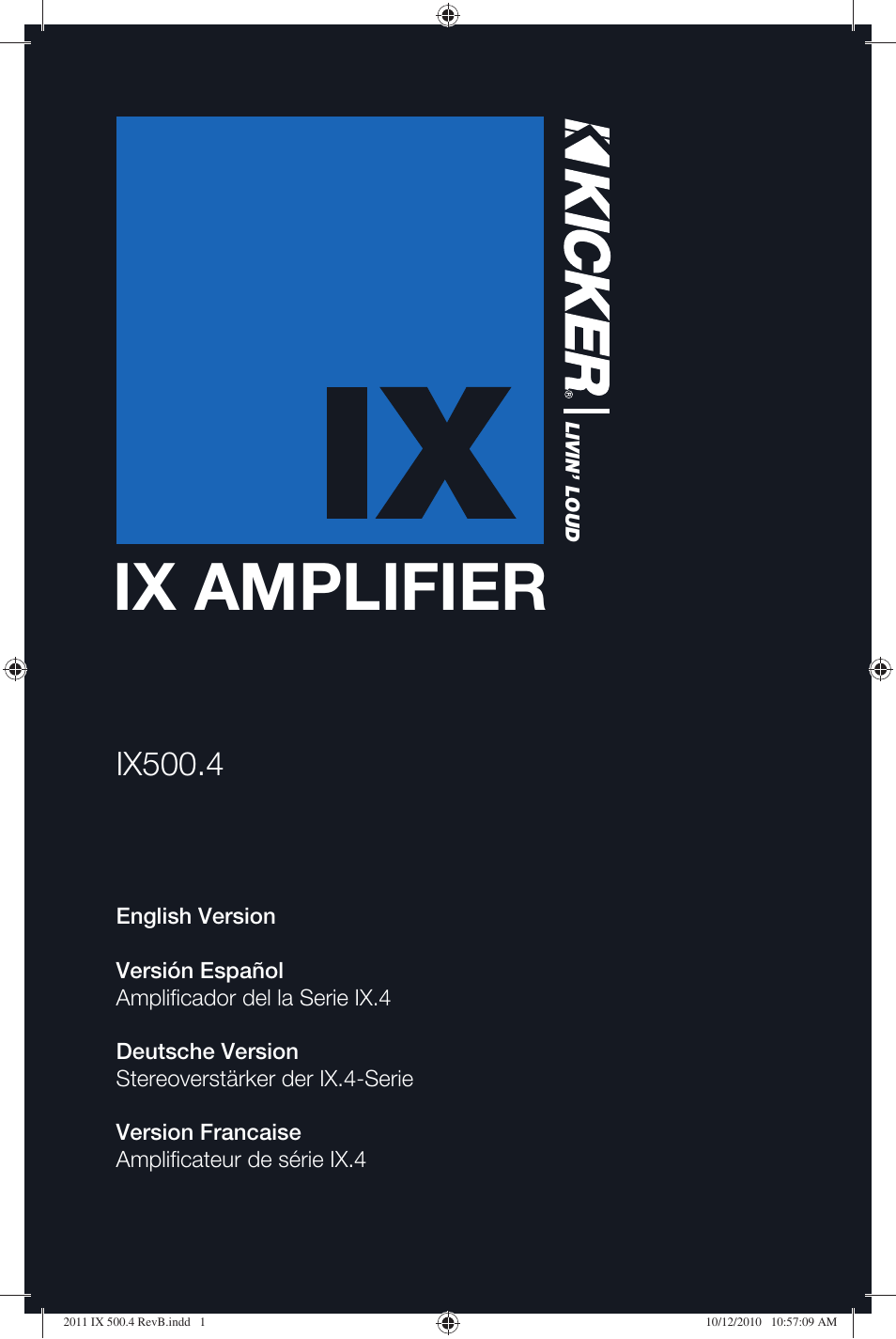 Kicker IX500.4 User Manual | 28 pages