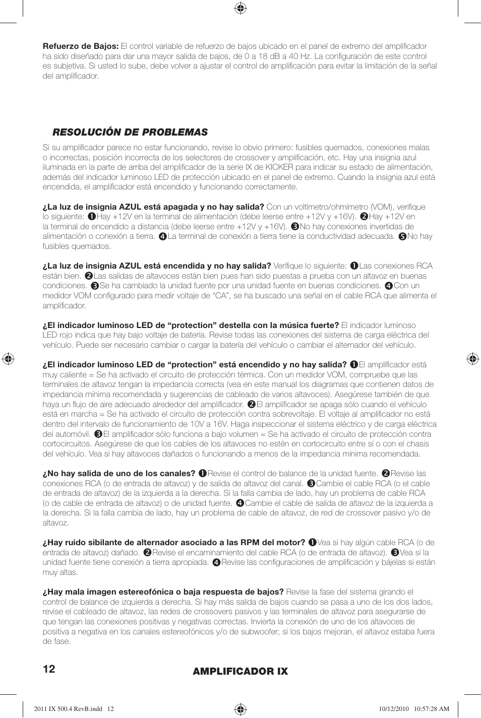 Kicker IX500.4 User Manual | Page 12 / 28
