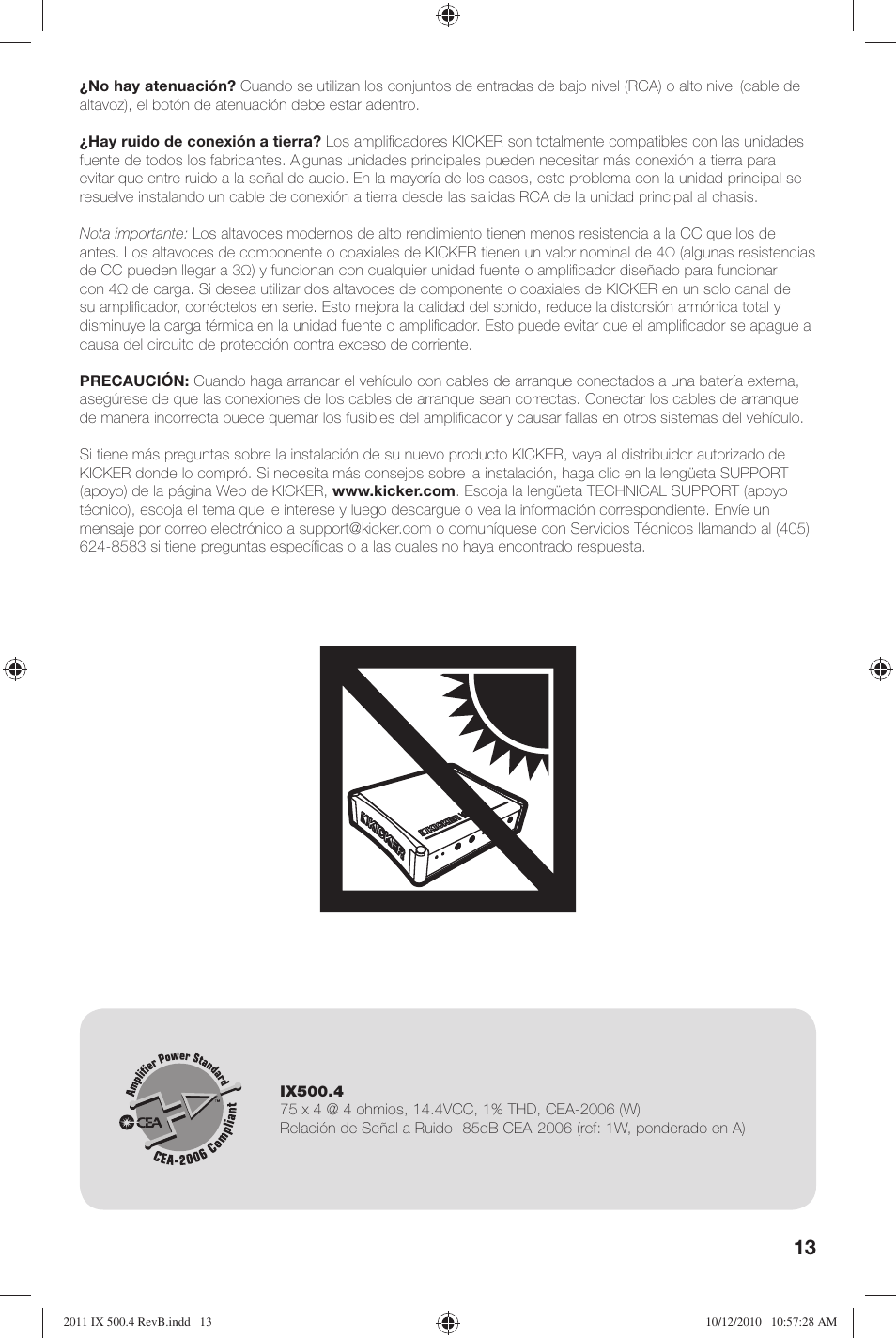 Kicker IX500.4 User Manual | Page 13 / 28