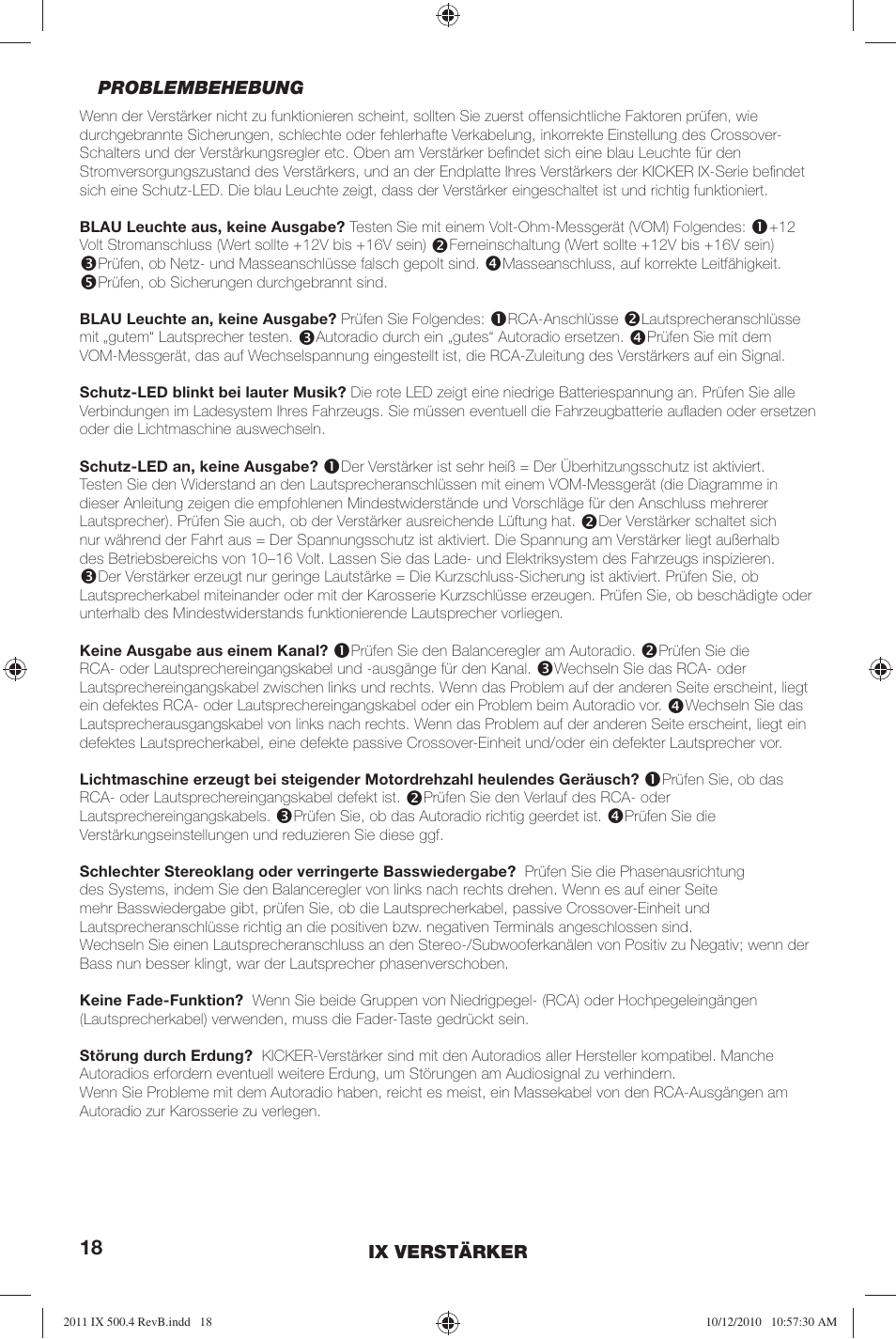 Kicker IX500.4 User Manual | Page 18 / 28