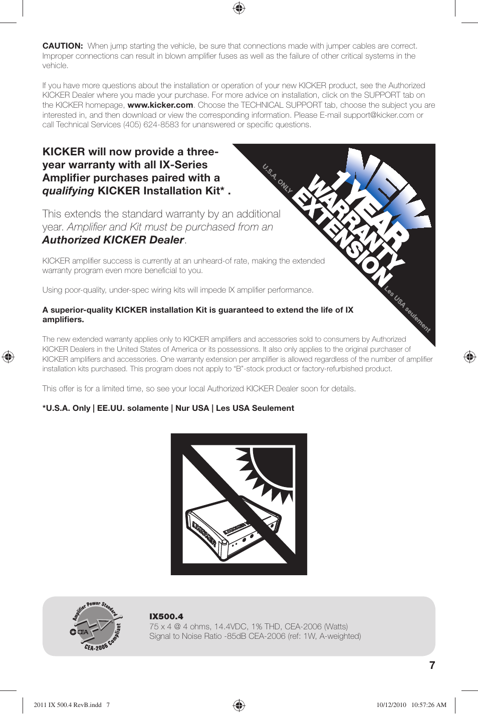 Kicker IX500.4 User Manual | Page 7 / 28