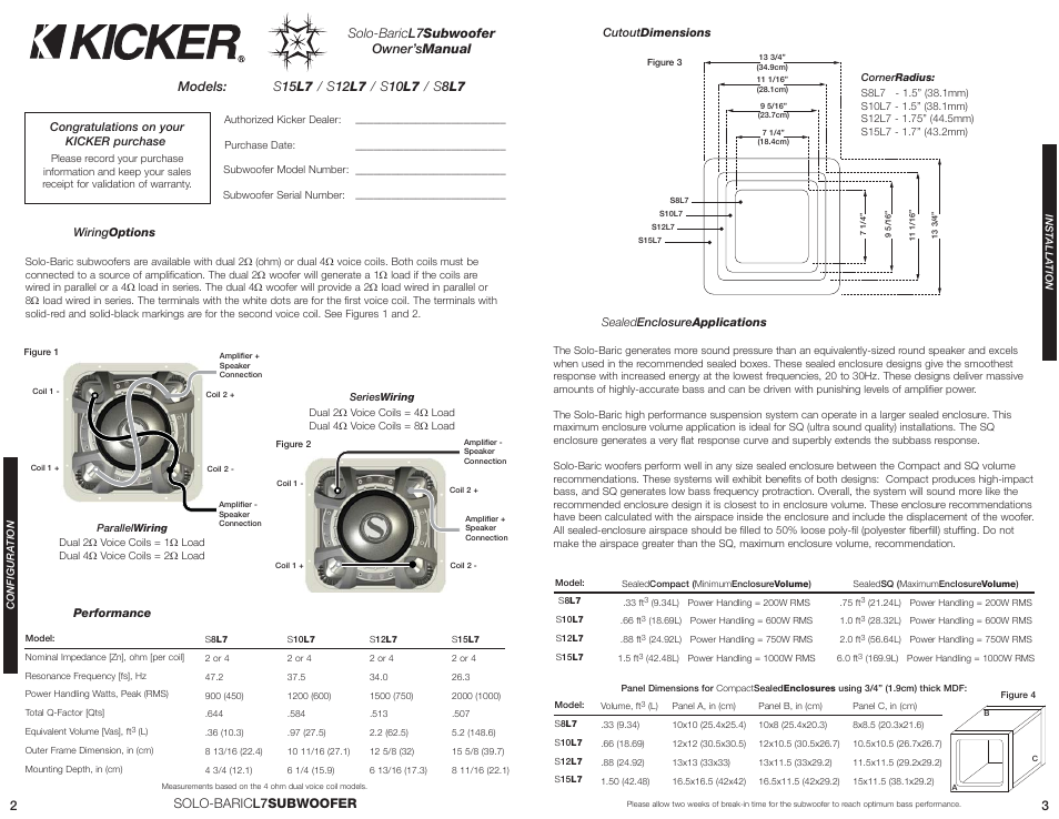 Kicker S15L7  EN User Manual | Page 2 / 4