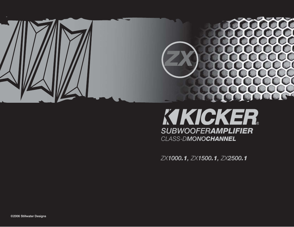 Kicker ZX1000.1 User Manual | 4 pages