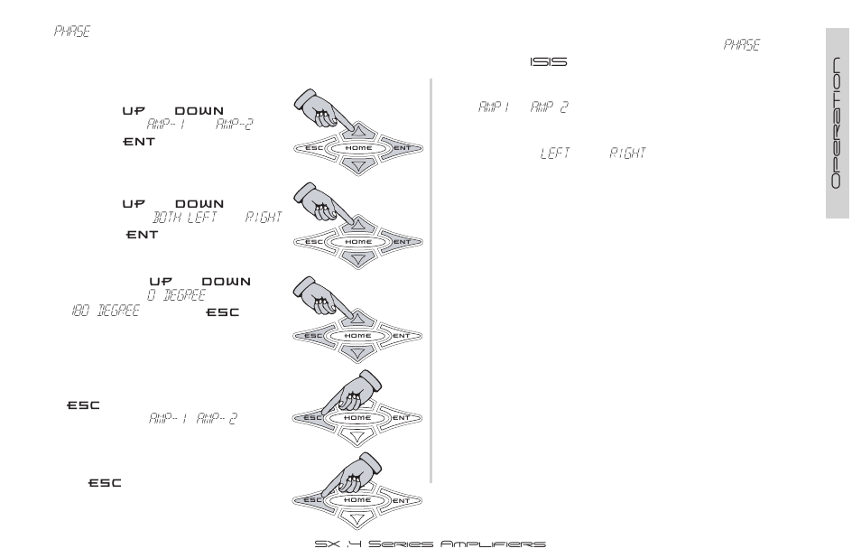 Phase, Amp-1, Amp-2 | Both, Left, Right, 0 degree, 180 degree, Amp- 2, Amp1 | Kicker SX900.4 User Manual | Page 25 / 40