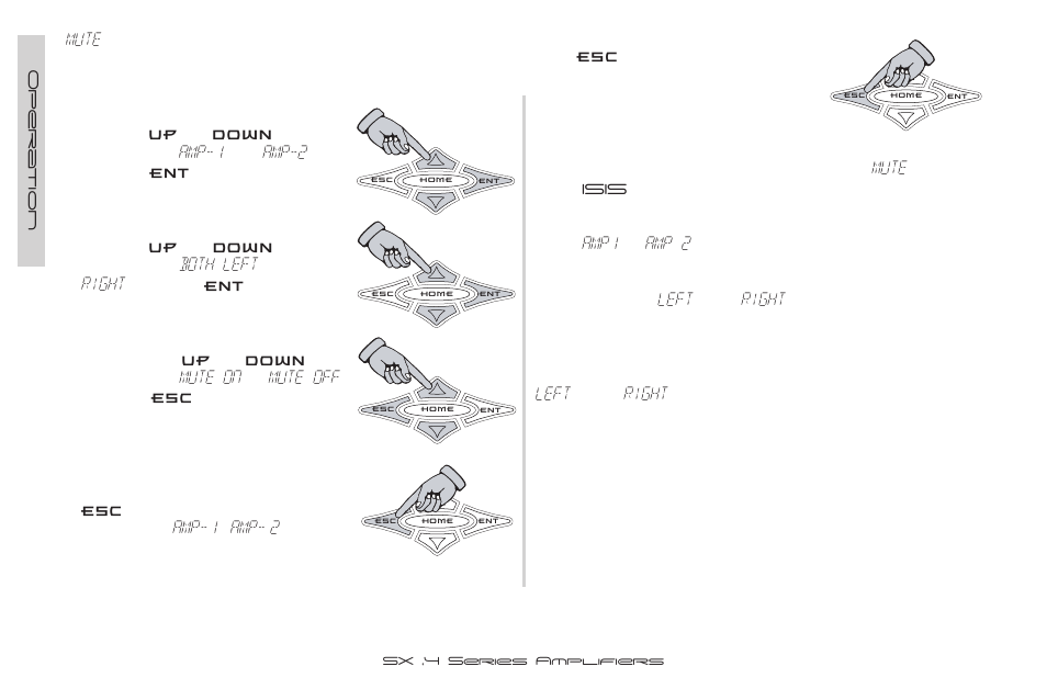 Mute, Amp1, Amp 2 | Left, Right, Amp-1, Amp-2, Both, Mute on, Mute off | Kicker SX900.4 User Manual | Page 26 / 40