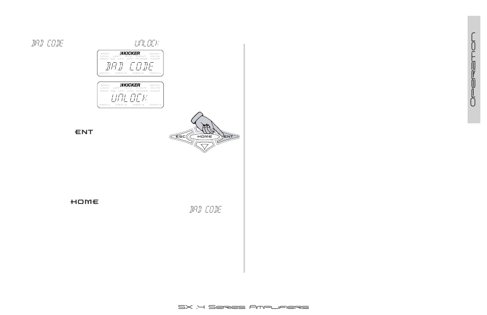 Bad code, Unlock, Home | Kicker SX900.4 User Manual | Page 29 / 40