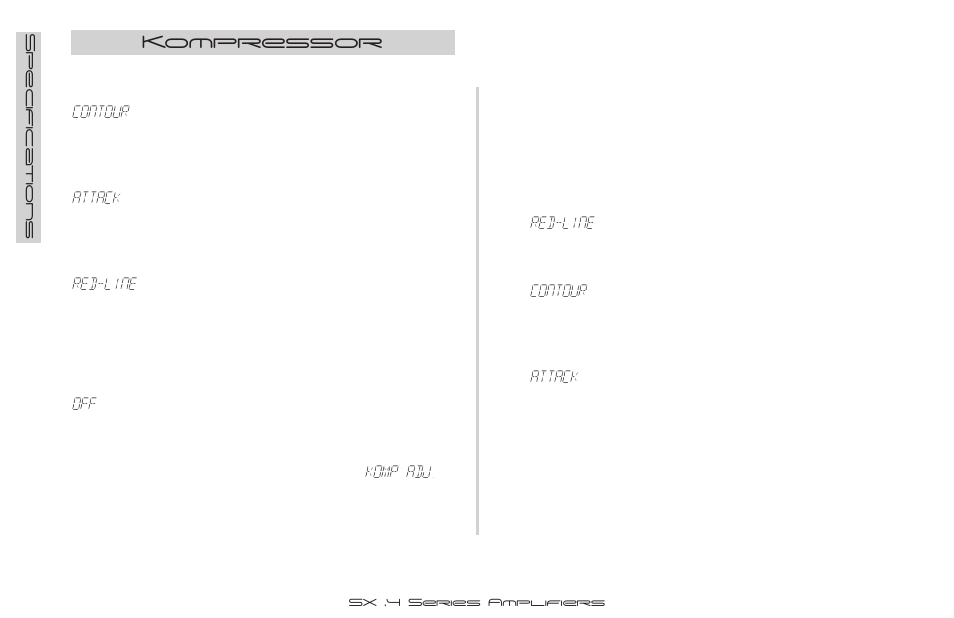 Contour, Attack, Red-line | Komp adj | Kicker SX900.4 User Manual | Page 34 / 40