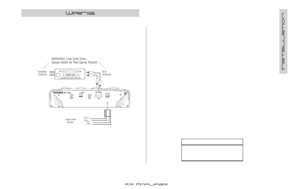 Wiring | Kicker KX100.2 User Manual | Page 5 / 12